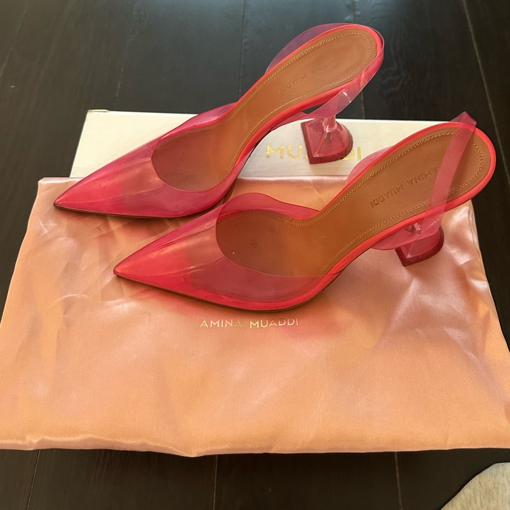 amina muaddi holliglass pvc bubble gum size 38